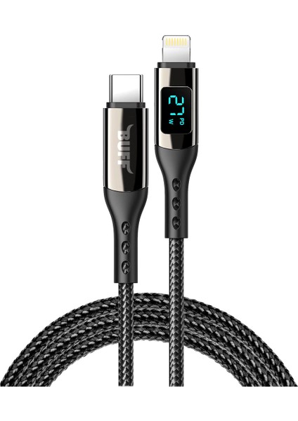 Buff BL73 27W Type-C To Lightning 1.2m 3A Pd Dijital Ekranlı Data-Şarj Kablosu