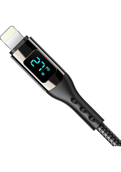 Buff BL73 27W Type-C To Lightning 1.2m 3A Pd Dijital Ekranlı Data-Şarj Kablosu