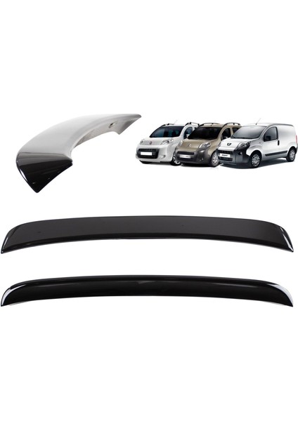 Citroen nemo bagaj üstü spoiler siyah boyalı plastik