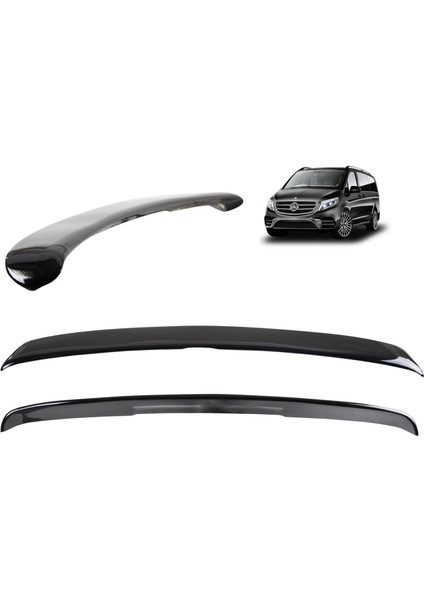 Mercedes vito bagaj üstü spoiler siyah boyalı plastik 2015+