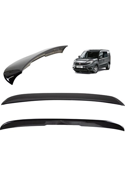 Fiat doblo 2 3 bagaj üstü spoiler siyah boyalı plastik 2010 / 2022