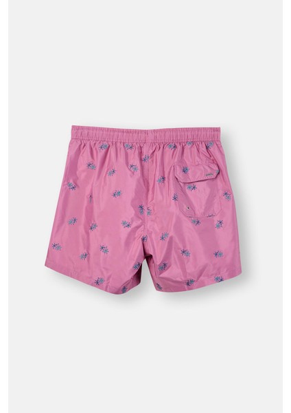 Pembe Palmiye Nakışlı Kısa Şort fiyatları