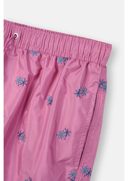 Pembe Palmiye Nakışlı Kısa Şort modelleri