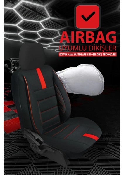 Seat Exeo Uyumlu Kırmızı Oto Koltuk Araba Kılıfı.