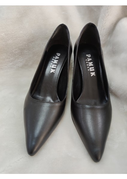 Balss-Kadın Alçak Topuk Kadeh Ökçe Stiletto - Siyah - 40