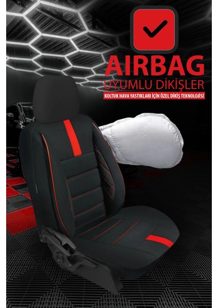 Jaguar Daimler Uyumlu Kırmızı Oto Koltuk Araba Kılıfı.