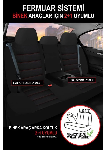 Volvo S49 Uyumlu Kırmızı Oto Koltuk Araba Kılıfı.
