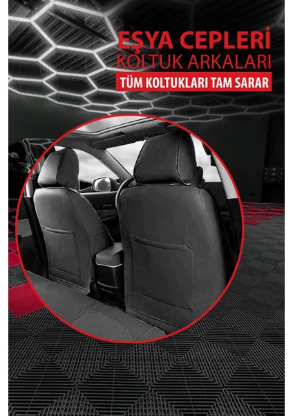 Jaguar Daimler Uyumlu Kırmızı Oto Koltuk Araba Kılıfı.