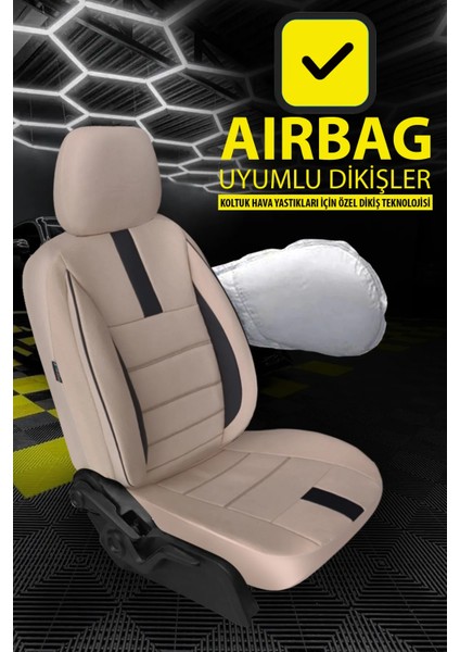 Fiat Barchetta Uyumlu Bej Oto Koltuk Araba Kılıfı.