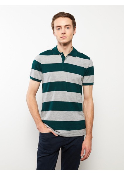 Lcwaıkıkı Classic Polo Yaka Kısa Kollu Çizgili Pike Erkek Tişört