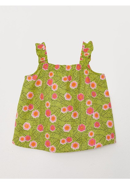 Lcw Baby Kare Yaka Baskılı Kız Bebek Bluz