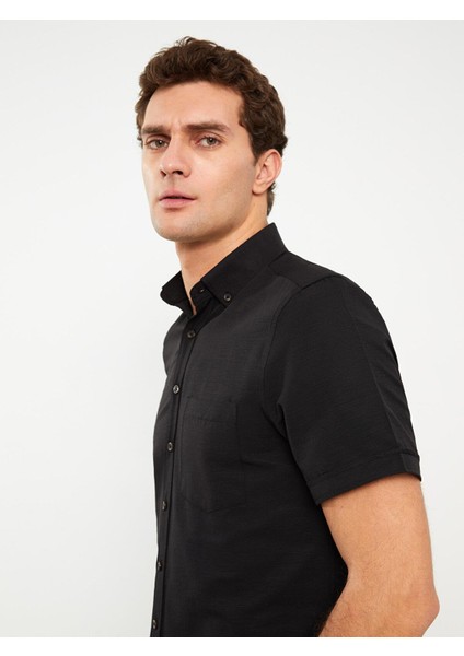 Lcwaıkıkı Basic Regular Fit Kısa Kollu Poplin Erkek Gömlek