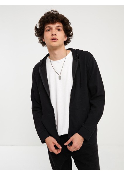 Lcw Casual Kapüşonlu Uzun Kollu Erkek Fermuarlı Sweatshirt