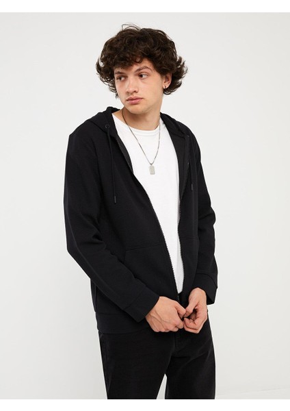 Lcw Casual Kapüşonlu Uzun Kollu Erkek Fermuarlı Sweatshirt