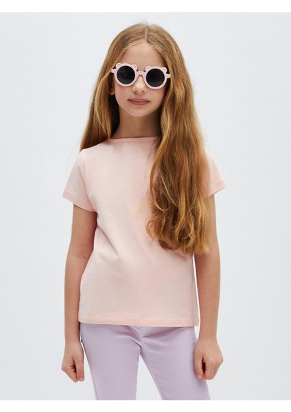 Lcw Kids Bisiklet Yaka Basic Kısa Kollu Kız Çocuk Tişört