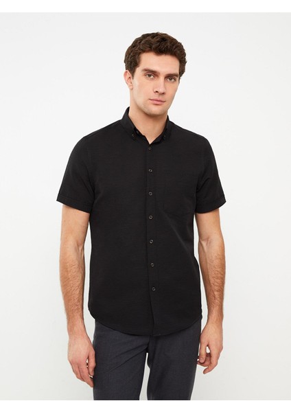 Lcwaıkıkı Basic Regular Fit Kısa Kollu Poplin Erkek Gömlek