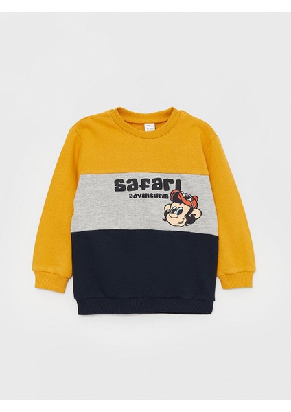 Lcw Baby Bisiklet Yaka Uzun Kollu Nostaljik Maymun Baskılı Erkek Bebek Sweatshirt fiyatları