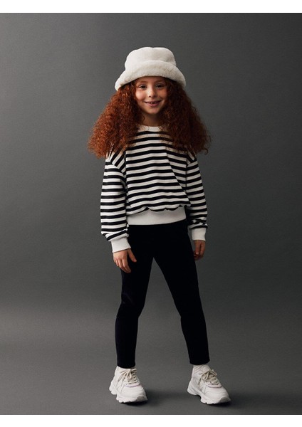 Lcw Kids Beli Lastikli Basic Kız Çocuk Kadife Tayt