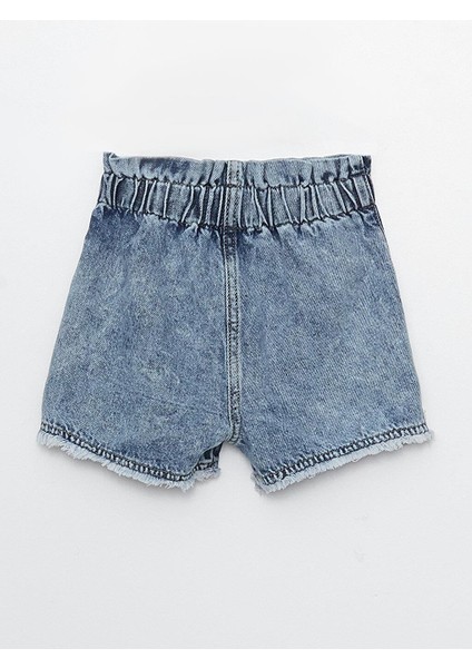 Lcw Baby Beli Lastikli Nakışlı Kız Bebek Jean Şort Etek