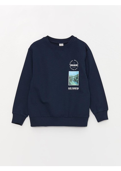Lcw Kids Rahat Kalıp Bisiklet Yaka Baskılı Erkek Çocuk Sweatshirt modelleri