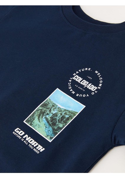 Lcw Kids Rahat Kalıp Bisiklet Yaka Baskılı Erkek Çocuk Sweatshirt indirimleri