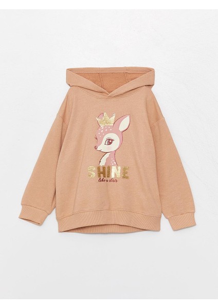 Lcw Kids Baskılı Uzun Kollu Kız Çocuk Hoodie