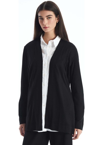 Lcw Modest Şal Yaka Düz Uzun Kollu Kadın Triko Hırka