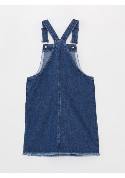 Lcw Kids Kare Yaka Kız Çocuk Jean Salopet Elbise fırsatları