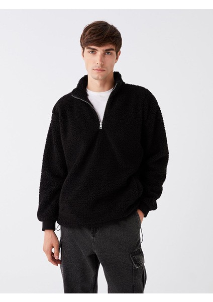 Lcw Casual Dik Yaka Uzun Kollu Pelüş Erkek Fermuarlı Sweatshirt
