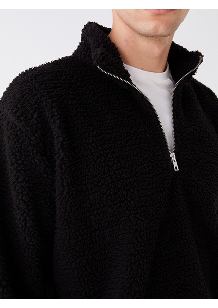 Lcw Casual Dik Yaka Uzun Kollu Pelüş Erkek Fermuarlı Sweatshirt fırsatları