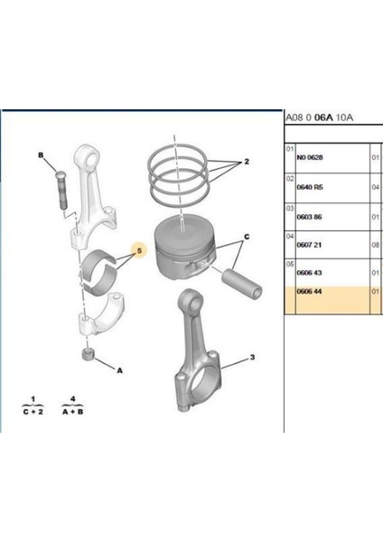 Kol Yatak 206 307 0,50 1,4 1,6 (KL4323SA050-060644) fiyatları
