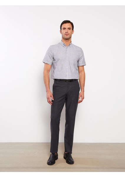 Lcwaıkıkı Formal Regular Fit Kısa Kollu Ekose Armürlü Erkek Gömlek