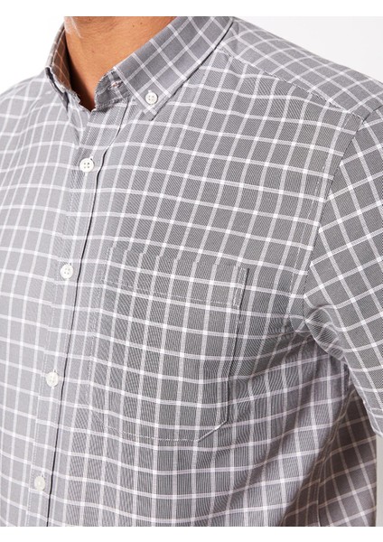 Lcwaıkıkı Formal Regular Fit Kısa Kollu Ekose Armürlü Erkek Gömlek