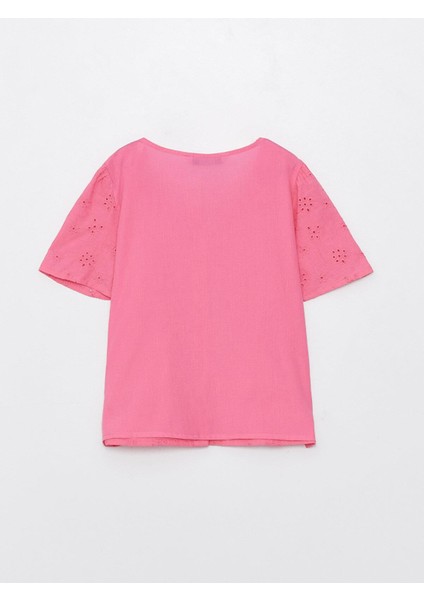 Lcw Kids Bisiklet Yaka Fisto Detaylı Kısa Kollu Kız Çocuk Gömlek fiyatları