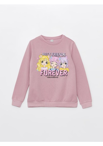 Lcw Kids Bisiklet Yaka Baskılı Uzun Kollu Kız Çocuk Sweatshirt fırsatları
