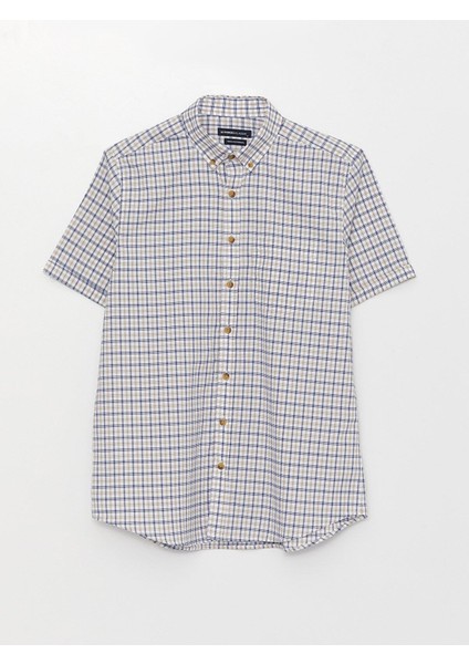 Lcwaıkıkı Classic Regular Fit Kısa Kollu Ekose Oxford Erkek Gömlek