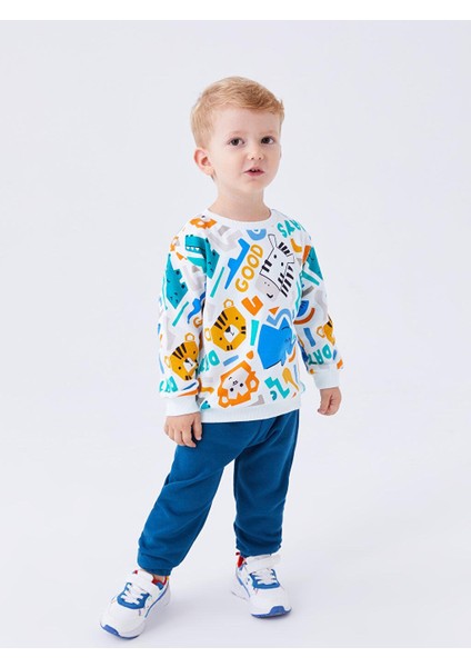Lcw Baby Bisiklet Yaka Baskılı Erkek Bebek Sweatshirt fiyatları