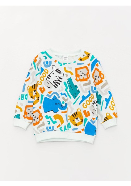 Lcw Baby Bisiklet Yaka Baskılı Erkek Bebek Sweatshirt modelleri