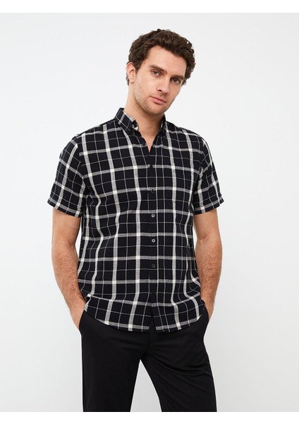 Lcwaıkıkı Classic Regular Fit Kısa Kollu Ekose Poplin Erkek Gömlek