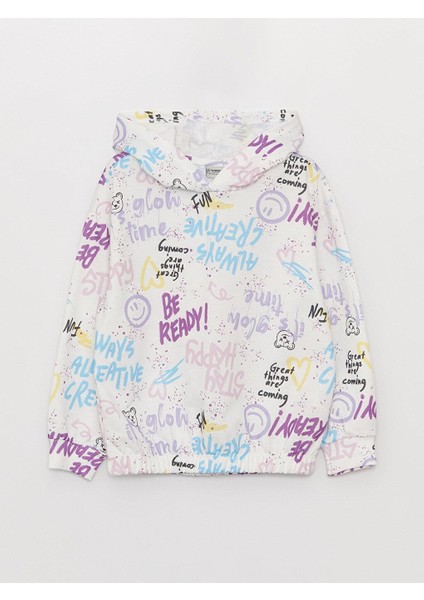 Lcw Kids Baskılı Uzun Kollu Kız Çocuk Hoodie