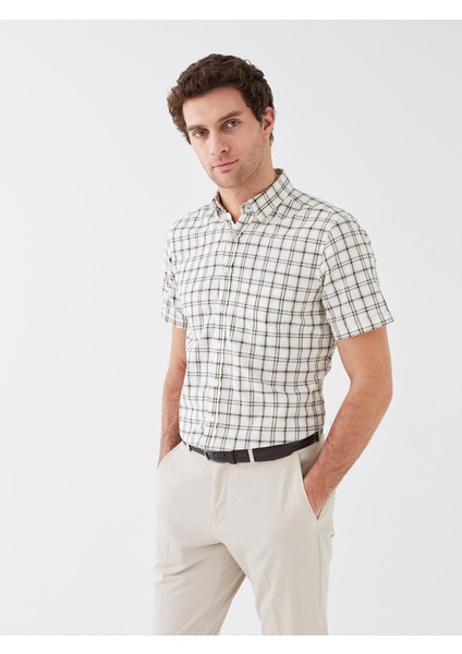 Lcwaıkıkı Classic Regular Fit Kısa Kollu Ekose Oxford Erkek Gömlek