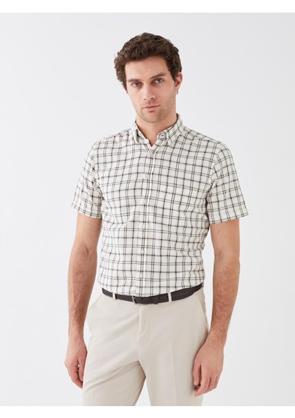 Lcwaıkıkı Classic Regular Fit Kısa Kollu Ekose Oxford Erkek Gömlek