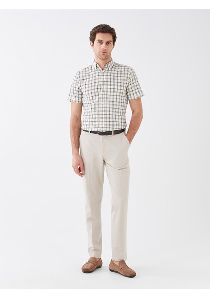 Lcwaıkıkı Classic Regular Fit Kısa Kollu Ekose Oxford Erkek Gömlek
