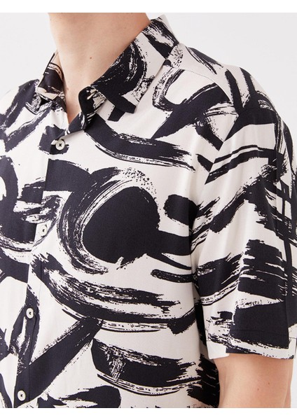 Lcw Casual Regular Fit Kısa Kollu Desenli Viskon Erkek Gömlek
