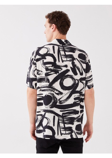 Lcw Casual Regular Fit Kısa Kollu Desenli Viskon Erkek Gömlek