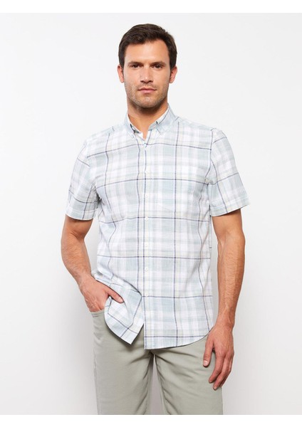 Lcwaıkıkı Classic Regular Fit Kısa Kollu Ekose Poplin Erkek Gömlek