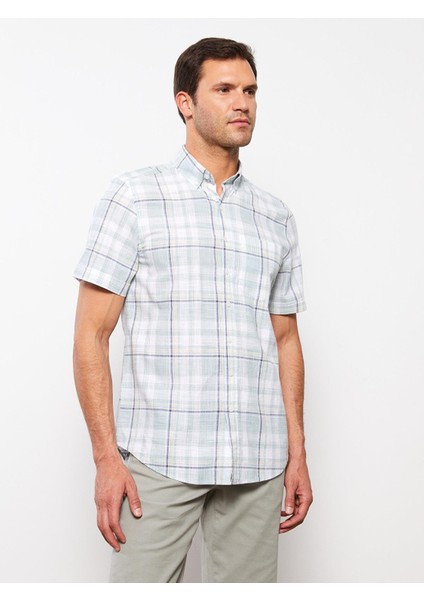 Lcwaıkıkı Classic Regular Fit Kısa Kollu Ekose Poplin Erkek Gömlek