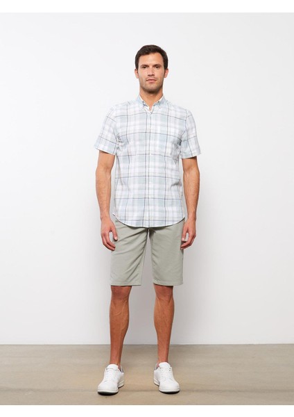 Lcwaıkıkı Classic Regular Fit Kısa Kollu Ekose Poplin Erkek Gömlek
