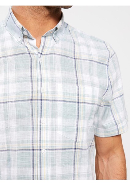 Lcwaıkıkı Classic Regular Fit Kısa Kollu Ekose Poplin Erkek Gömlek