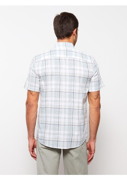 Lcwaıkıkı Classic Regular Fit Kısa Kollu Ekose Poplin Erkek Gömlek